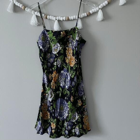 NEW Farm Rio Capri Floral Sleeveless Mini Slipdress Square Neck Black Size Small - Picture 8 of 8